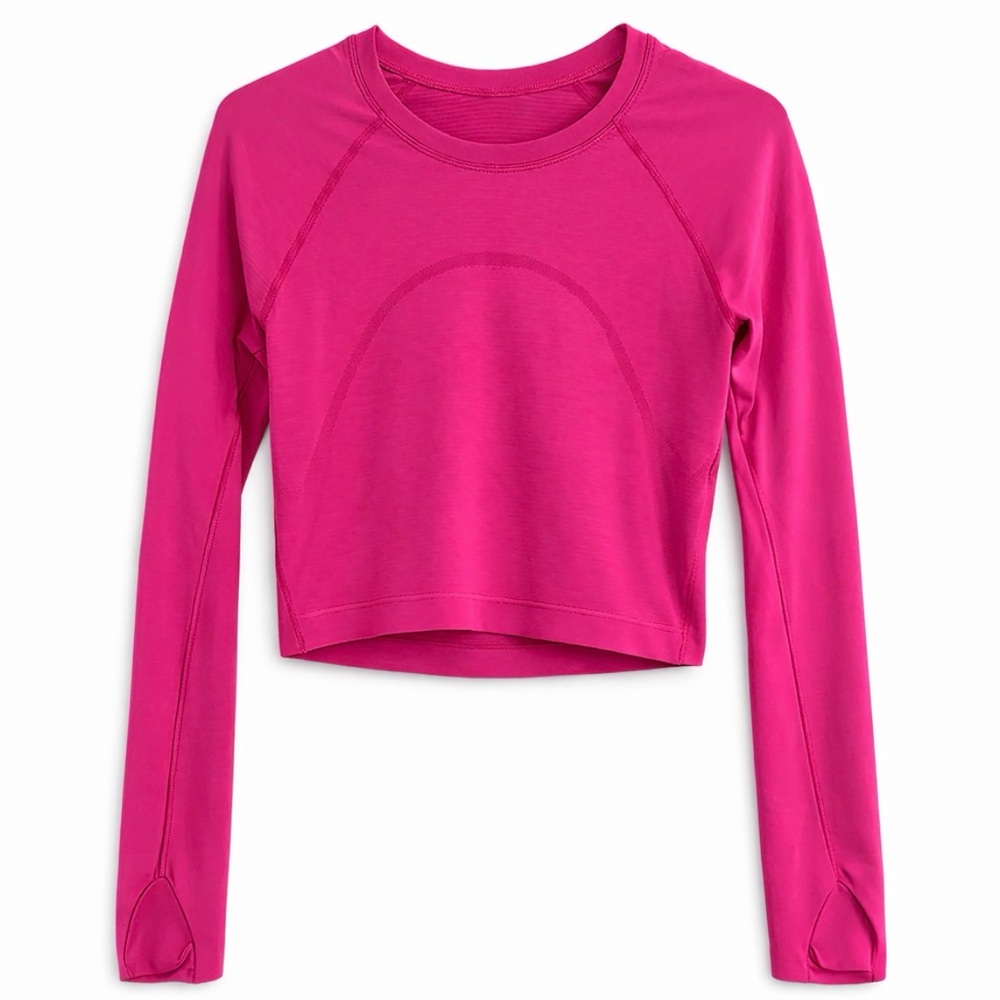 Lululemon Women’s Long Sleeve Crop Top - Fuchsia
